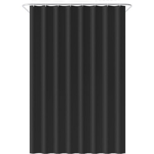 Tweedekans Loti Living Douchegordijn Anti Schimmel – Zwart - Inclusief ringen – Waterdicht - Polyester - Douchegordijn 120x200 cm Tweedehands