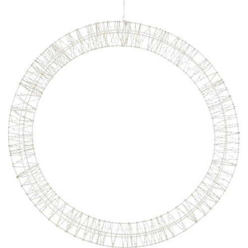 Tweedekans Luca Lighting Kerstverlichting Cirkel met Warm Witte LED Lampjes - Ø56 cm - Metaal - Wit Tweedehands