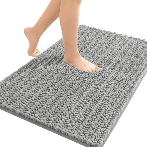 Tweedekans Luft Badmat antislip - 60x40cm - Mega absorberend - Badkamermat - Douchemat - Toiletmat - Wc mat - Antislipmat bad - Grijs - Extra zwaar Tweedehands