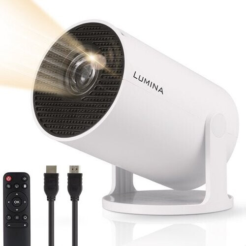 Tweedekans Lumina Mini Pro Beamer - Thuisbioscoop - Projector - Android 11.0 - WiFi 6 & Bluetooth 5.2 - 4k Beeldkwaliteit - Projectorscherm - Wit Tweedehands