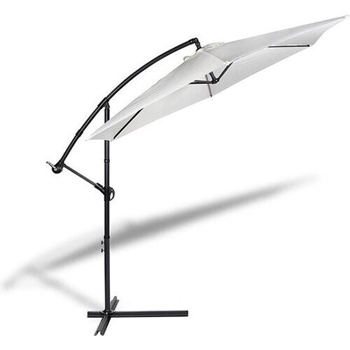 Tweedekans Luxe zweefparasol | hangparasol | staal frame | polyester | crème | Ø300 cm Tweedehands