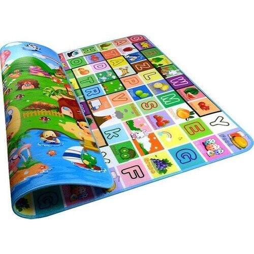 Tweedekans Maboshi Spel mat - 180x200cm - in vrolijke kleuren - Dubbelzijdig speelbaar - babywandelpad kruippad - geschikt voor kinderen's kruipdeken - yoga mat - picknickdeken en sportmat-beschermen tegen vocht-Cadeautjes voor kinderen Tweedehands