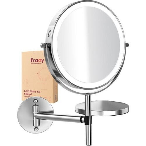 Tweedekans Make Up Spiegel 3in1 met LED Verlichting - 10x Vergroting - Vergrootspiegel met Licht - Oplaadbaar - Scheerspiegel - Badkamerspiegel - Chroom Tweedehands