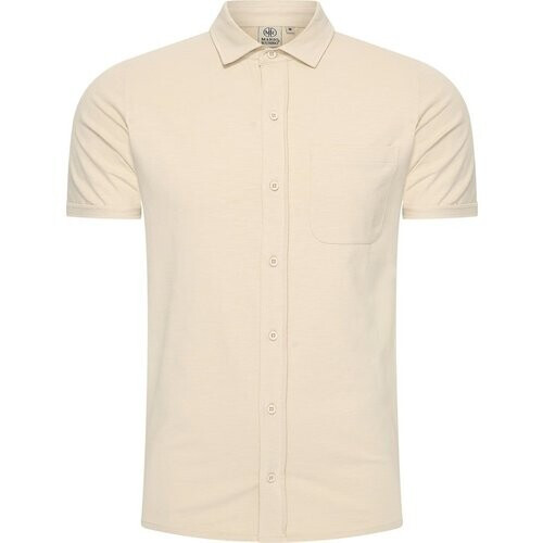 Tweedekans Mario Russo Korte Mouwen Overhemd - Overhemd heren - Polo Shirt Heren - t shirt heren - XL - Beige Tweedehands