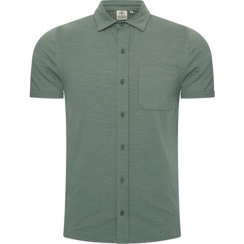 Tweedekans Mario Russo Korte Mouwen Overhemd - Overhemd heren - Polo Shirt Heren - t shirt heren - XL - Eend Groen Tweedehands