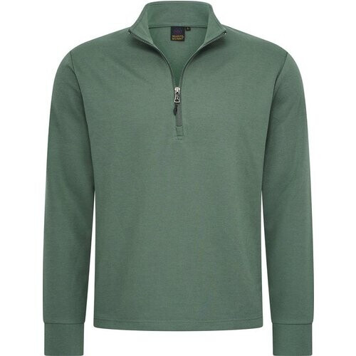 Tweedekans Mario Russo Pique Longsleeve Shirt - Trui Heren - Sweater Heren - Coltrui Heren - L - Groen Tweedehands