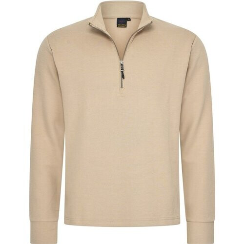 Tweedekans Mario Russo Pique Longsleeve Shirt - Trui Heren - Sweater Heren - Coltrui Heren - XL - Beige Tweedehands