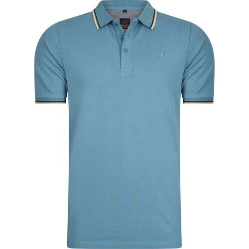 Tweedekans Mario Russo Polo shirt Edward - Polo Shirt Heren - Poloshirts heren - Katoen - Steen Blauw Tweedehands