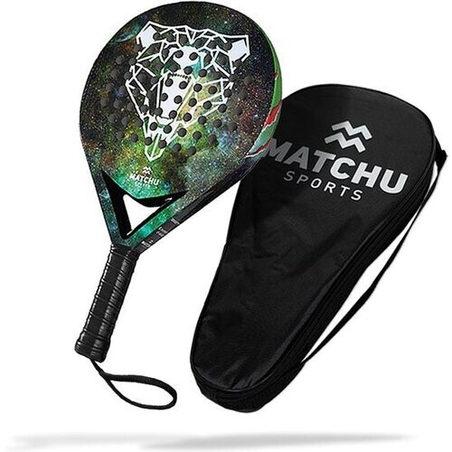 Tweedekans Matchu Sports - Padel Racket - Bear - Padel - Padelrackets - Rond - Carbon - Groen - Inclusief padel tas - padeltas Tweedehands