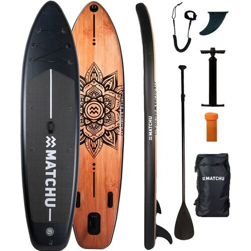 Tweedekans Matchu - SUP board - Hout/Mandala - Stand up paddle board - 320x81x15 - Opblaasbaar Tweedehands