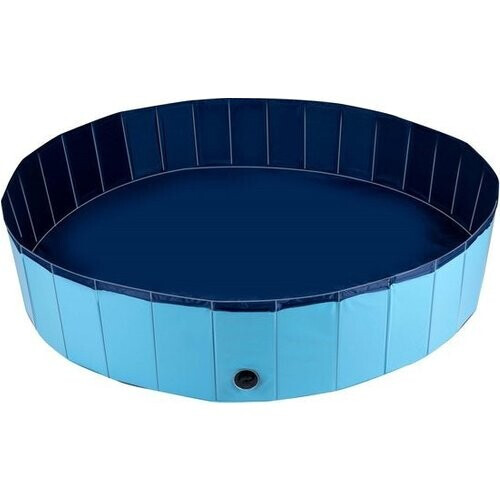 Tweedekans maxxpro Hondenzwembad - 160 x 30 CM - Grote Hondenrassen - Opvouwbaar Honden Bad - Anti-Slip Bodem - met Leegloopventiel - Blauw Tweedehands
