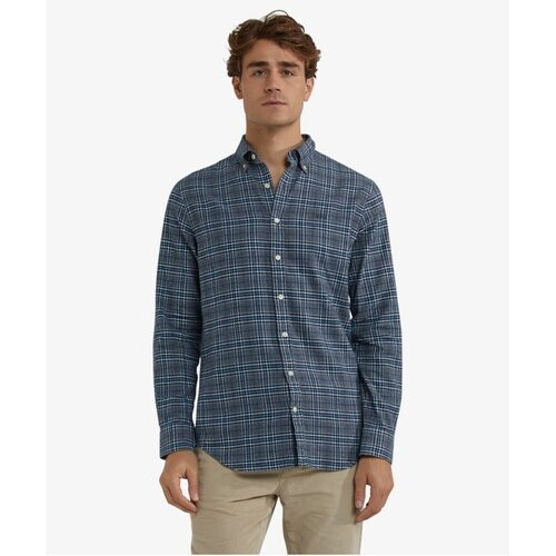 Tweedekans McGregor Flannel Twill Check Shirt Heren – 100% Katoen Flanel – Navy – Maat L Tweedehands
