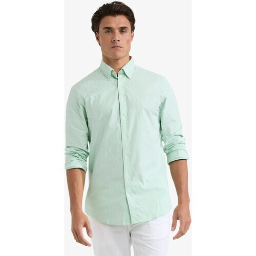 Tweedekans McGregor Heren Overhemd – Stretch Oxford – Kleine Streep – Lichtgroen – Regular Fit – Lange Mouw Tweedehands