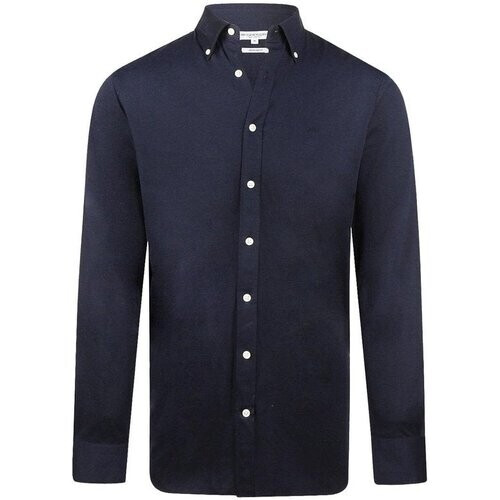 Tweedekans McGregor Overhemd Stretch Pique Shirt Mm252 6001 08 2100 Navy Mannen Maat - L Tweedehands