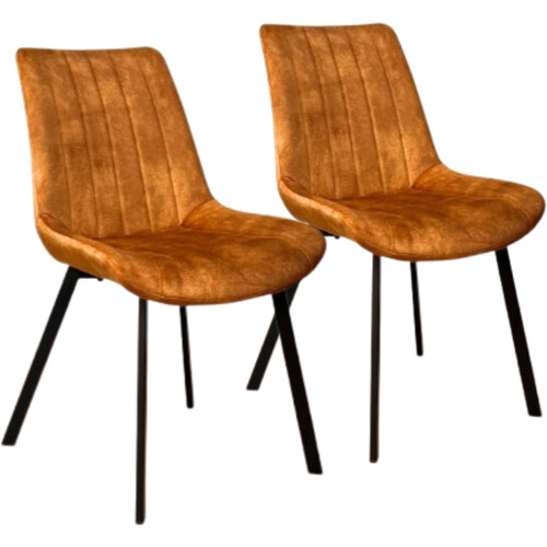 Tweedekans Meubel31 Riva Eetkamerstoel - Gold - Set van 2 - 87 cm x 41 cm - 49 cm zithoogte Tweedehands