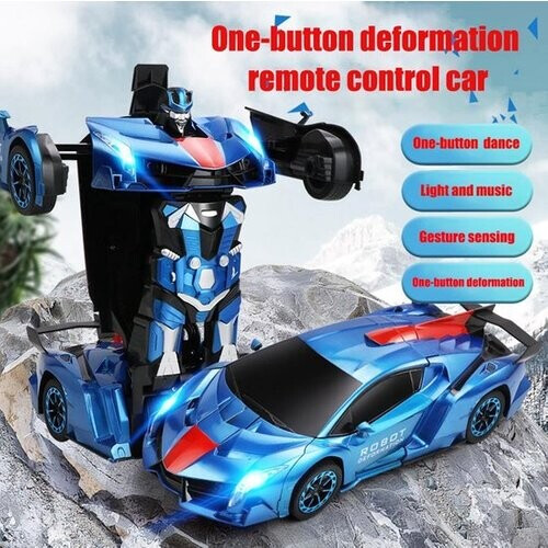 Tweedekans MEWAU 1:12 RC transformerende auto/robot - 2 in 1Afstand Bestuurbare Auto -Gebaar waarneming - Speelgoed Auto - Zwart Tweedehands