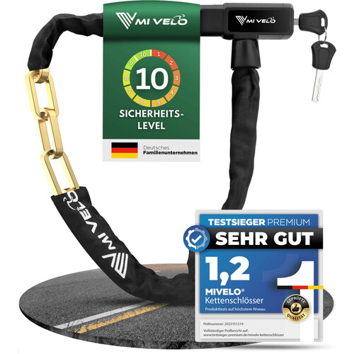 Tweedekans MIVELO - Fietsslot Kettingslot - 100 cm Lang & 8 mm Dik - Zwart & Gehard Staal - Safe-Secure Sleutelslot - Voor E-bike & Scooter Tweedehands