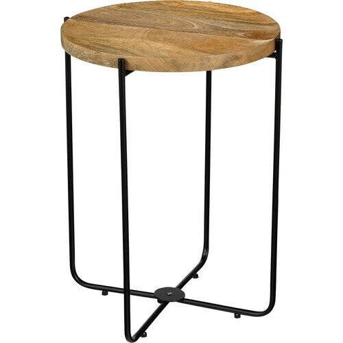 Tweedekans Mica Decorations Armando Bijzettafel - H45 x Ø36 cm - FSC 100% Mangohout - Bruin Tweedehands