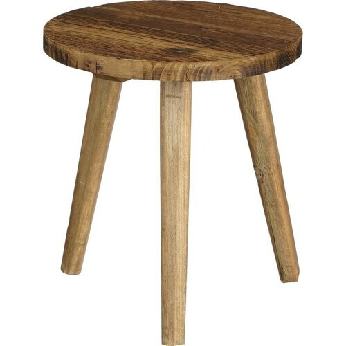 Tweedekans Mica Decorations Bold Bijzettafel - H28 x Ø26 cm - Gerecycled Hout - Bruin Tweedehands