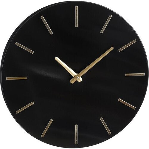 Tweedekans Mica Decorations Brixen Wandklok - Ø36 cm - Aluminium - Zwart Tweedehands