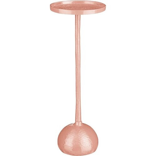 Tweedekans Mica Decorations Colin Bijzettafel - H68 x Ø24 cm - Gerecycled Aluminium - 100% FSC - Lichtroze Tweedehands