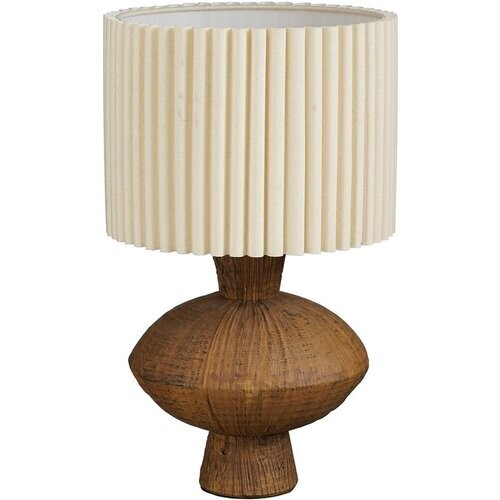 Tweedekans Mica Decorations Frey Tafellamp Woonkamer - Japandi Stijl - Lamp Decoratief met Lampenkap - Bureaulamp Tafellampen Woonkamer - 51 x ⌀32 cm - Bruin Tweedehands