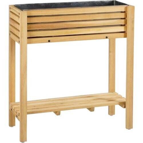 Tweedekans Mica Decorations Glenwood Plantenbak Rechthoek voor Buiten - L70 x B30 x H75 cm - Acaciahout - Bruin Tweedehands