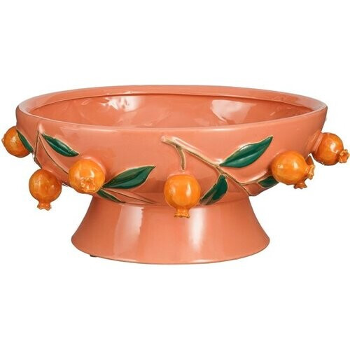 Tweedekans Mica Decorations Melika Decoratie Schaal - H16 x Ø39 cm - Keramiek - Roze Tweedehands