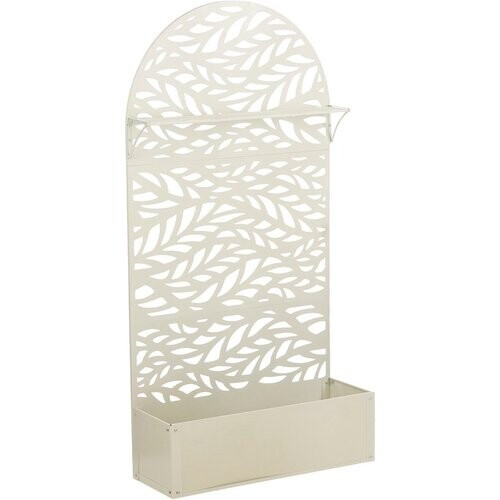 Tweedekans Mica Decorations Sapri Plantensteun - Plantenbak met Klimrek voor Klimplanten - Plantenstandaard Vrijstaand of tegen Muur - 90 x 33 x 180 cm - Off White Tweedehands