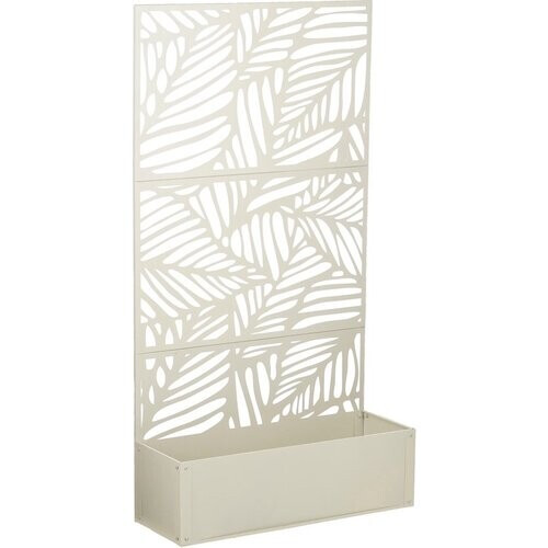 Tweedekans Mica Decorations Sapri Plantensteun - Plantenbak met Klimrek voor Klimplanten - Plantenstandaard Vrijstaand of tegen Muur - 92 x 33 x 174 cm - Off White Tweedehands