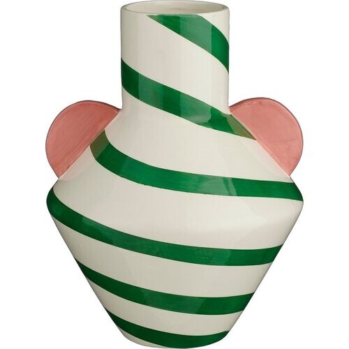 Tweedekans Mica Decorations Stratt Vaas - H28 x Ø22 cm - Keramiek - Groen Tweedehands