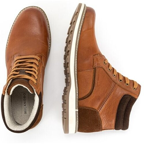 Tweedekans Milanoro - Elegante lederen herensneakers - Cognac - Maat 43 Tweedehands