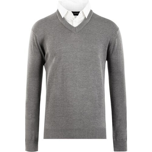 Tweedekans Milanoro - Herenpullover met overhemdkraag - Donkergrijs - XXL Tweedehands