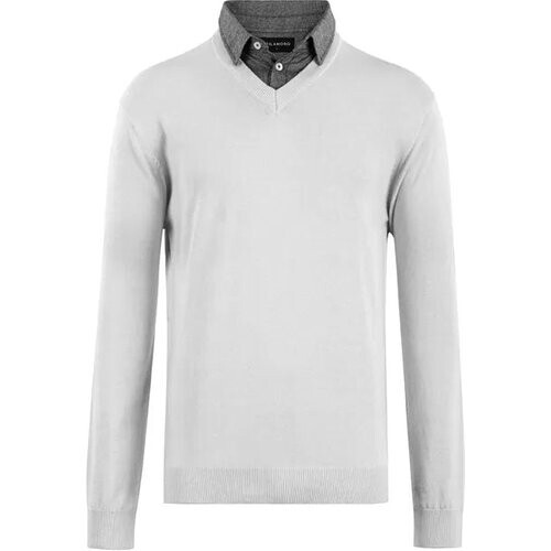 Tweedekans Milanoro Herentrui met Ingebouwde Overhemdkraag – Grijs – Maat M | Stijlvol & Comfortabel in Één Tweedehands