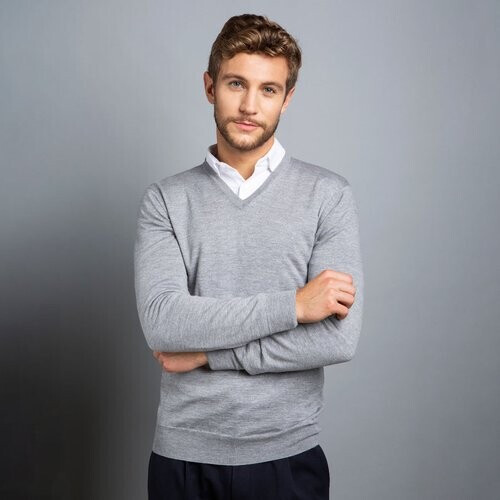 Tweedekans milanoro mock pullover - lichtgrijs - Maat M Tweedehands