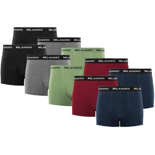 Tweedekans Milanoro - Set van 10 stijlvolle katoenen boxershorts - Donkere mix - M Tweedehands