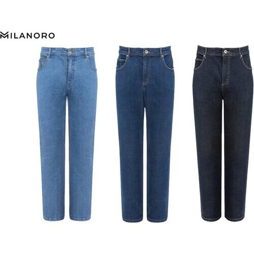 Tweedekans Milanoro - Stijlvolle jeansbroek voor heren - Zwartblauw - W38 - L30 Tweedehands