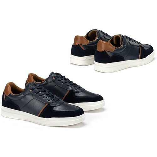 Tweedekans Milanoro - Stijlvolle lederen herensneakers - Navy - Maat 45 Tweedehands