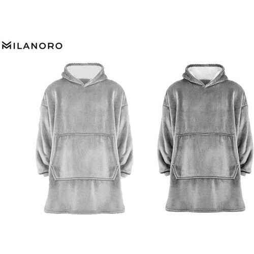Tweedekans Milanoro - Ultrazacht hoodie deken - Zilvergrijs Tweedehands