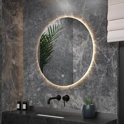 Tweedekans Mirlux Badkamerspiegel met LED Verlichting & Verwarming – Wandspiegel Rond – Anti Condens Douchespiegel - 60CM Tweedehands