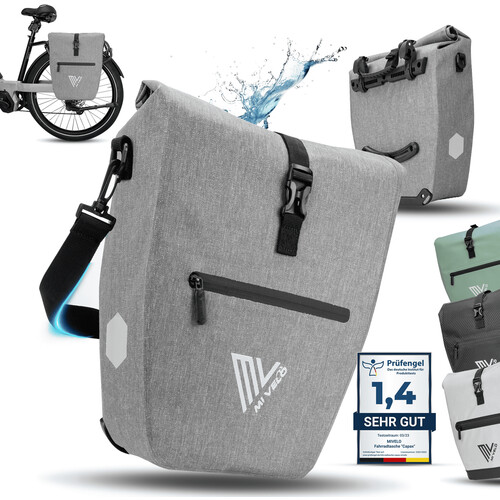 Tweedekans MiVelo – 2in1 Fietstas CAPAX – 25L – Waterdicht & Met Reflectoren – Zwart Tweedehands