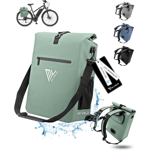 Tweedekans MIVELO 3-in-1 Fietstas - Waterdicht - Met Schouderriem - 25L - Mint Tweedehands