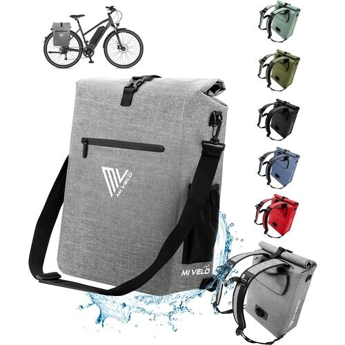 Tweedekans MIVELO 3-in-1 Waterdichte Fietstas voor Bagagedrager - PVC-vrij - Grijs - 25 L Tweedehands