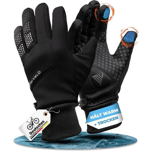 Tweedekans MIVELO Fietshandschoenen VELORIDER - Wind- en Waterdicht - Werkt met Touchscreens - Zwart - Maat M Tweedehands
