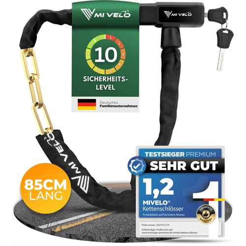 Tweedekans MIVELO Fietsketting - Met Sleutelslot - 85 cm - Staal - Zwart Tweedehands