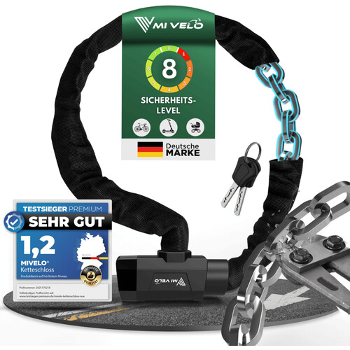 Tweedekans MIVELO Fietsketting - 6mm - Gehard Staal - Met Sleutelslot - 90 CM Tweedehands