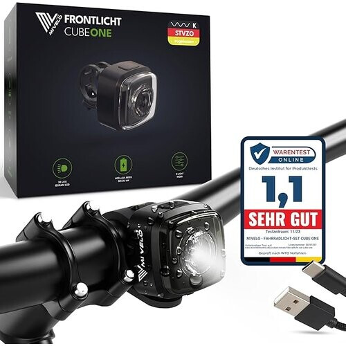 Tweedekans MIVELO Fietslamp – USB Oplaadbaar & 100% Waterdicht – IPX5 – Zwart Tweedehands