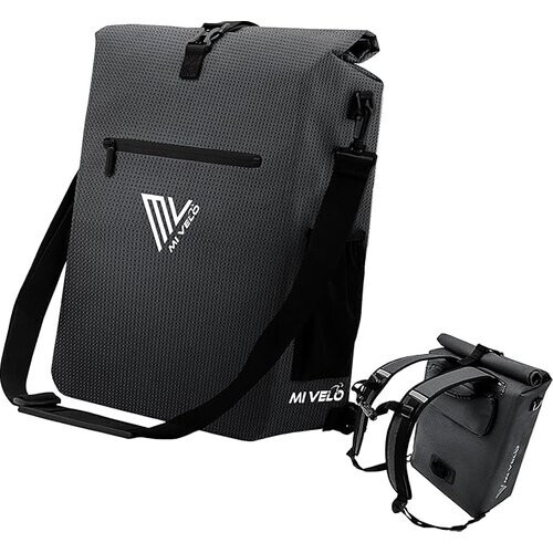 Tweedekans MIVELO Fietstas – 3-in-1 Rugzak & Schoudertas – Waterdicht & Incl. Laptopvak – 20 liter – Zwart Reflecterend Tweedehands