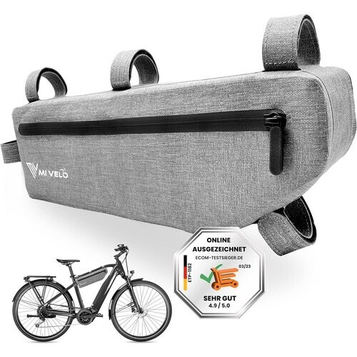 Tweedekans Mivelo Fietstas - 3L - Waterdicht - Grijs - 41 x 7 x 13 cm Tweedehands