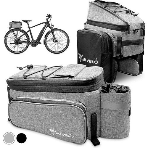 Tweedekans MIVELO - Fietstas voor bagagedrager - bagagedragertas fiets - uitbreidbaar tot 20 l - waterafstotend - 20 l grijs Tweedehands